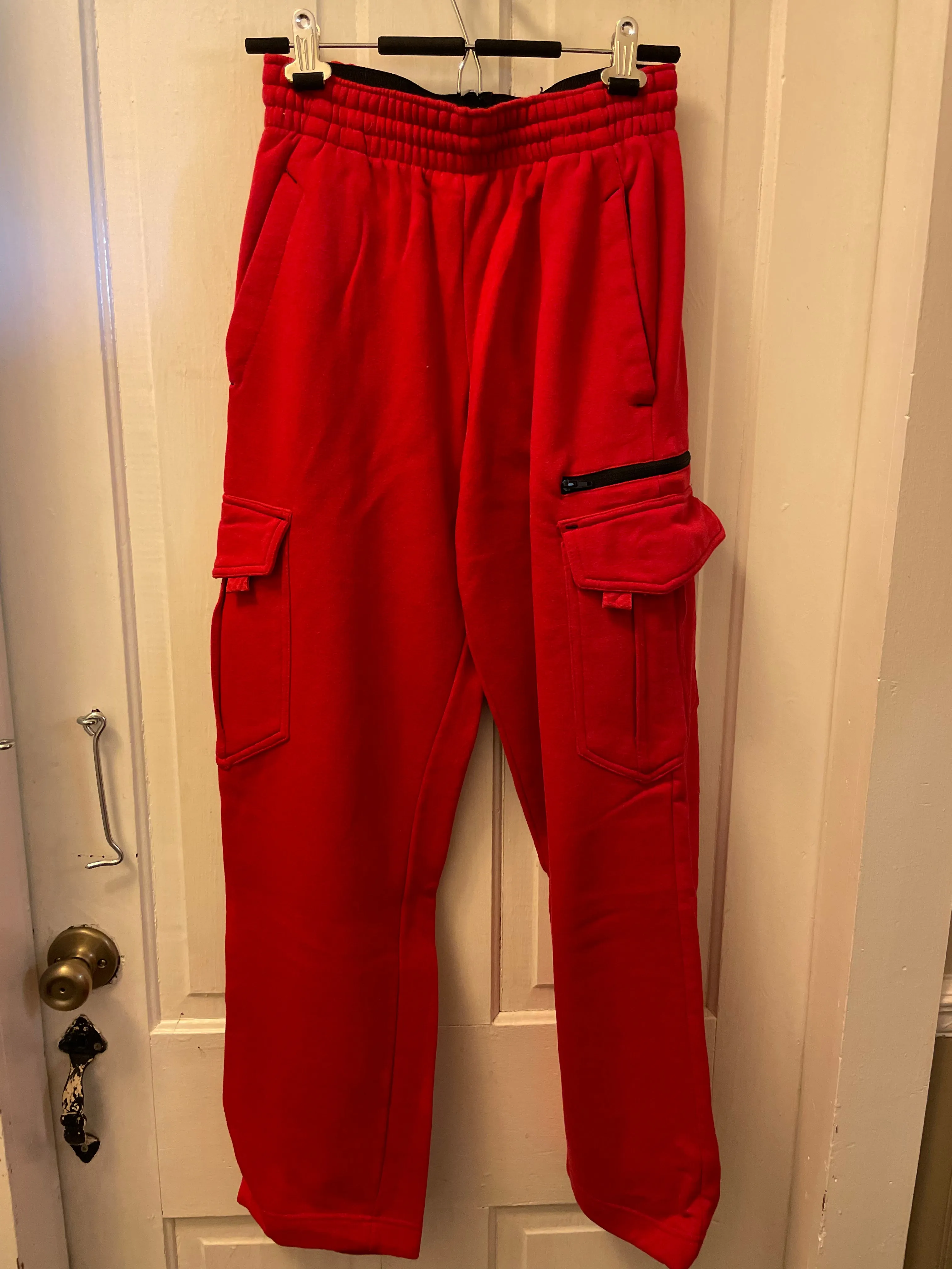 € Mens Medium Red Champs Sports Gear CSG Joggers Sweatpants Basketball Warm Up Pants Activeware Pockets