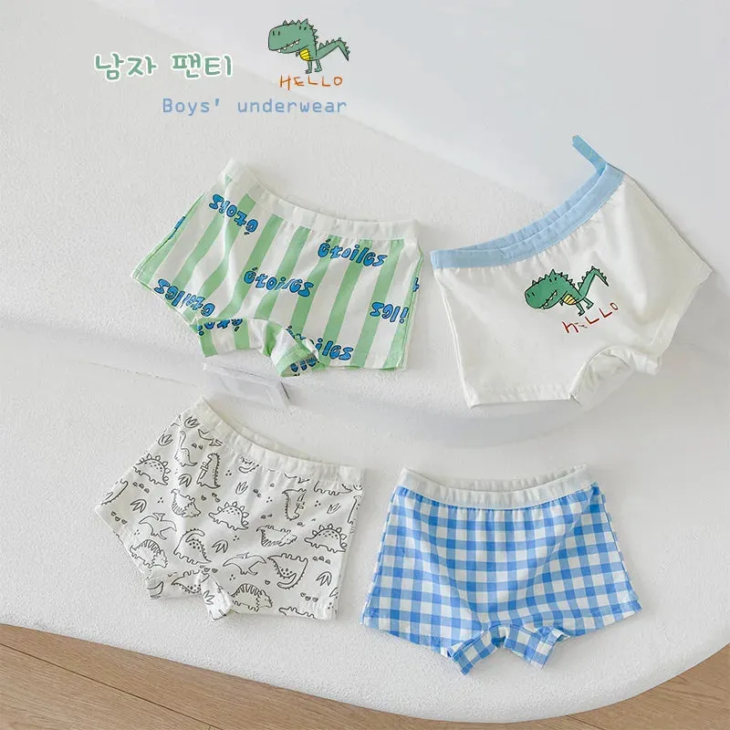 2-11Y Boys Boxer Briefs Shorts Cotton Baby Toddler Underwear for Kids Boy 4 Pack