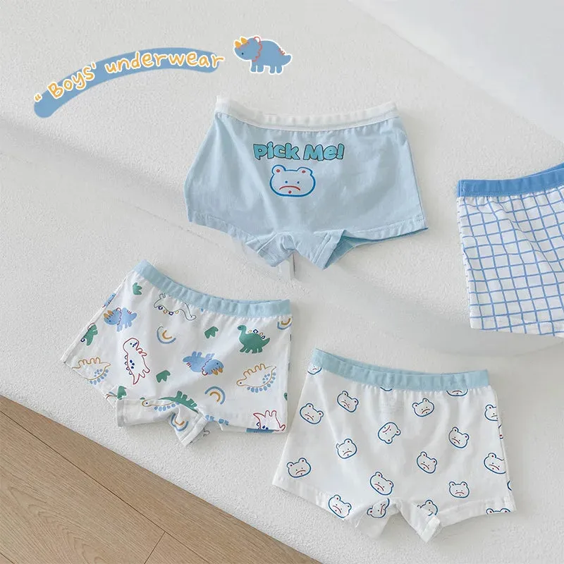 2-11Y Boys Boxer Briefs Shorts Cotton Baby Toddler Underwear for Kids Boy 4 Pack