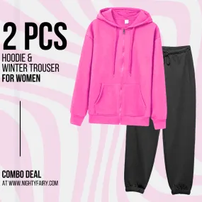 2 Pcs Premium Zipper Hoodie & Trouser Combo (1062)