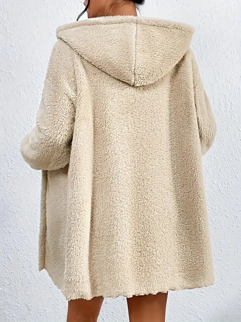 3 Piece Hooded Teddy Coat, Tank Top and Short Lounge Set