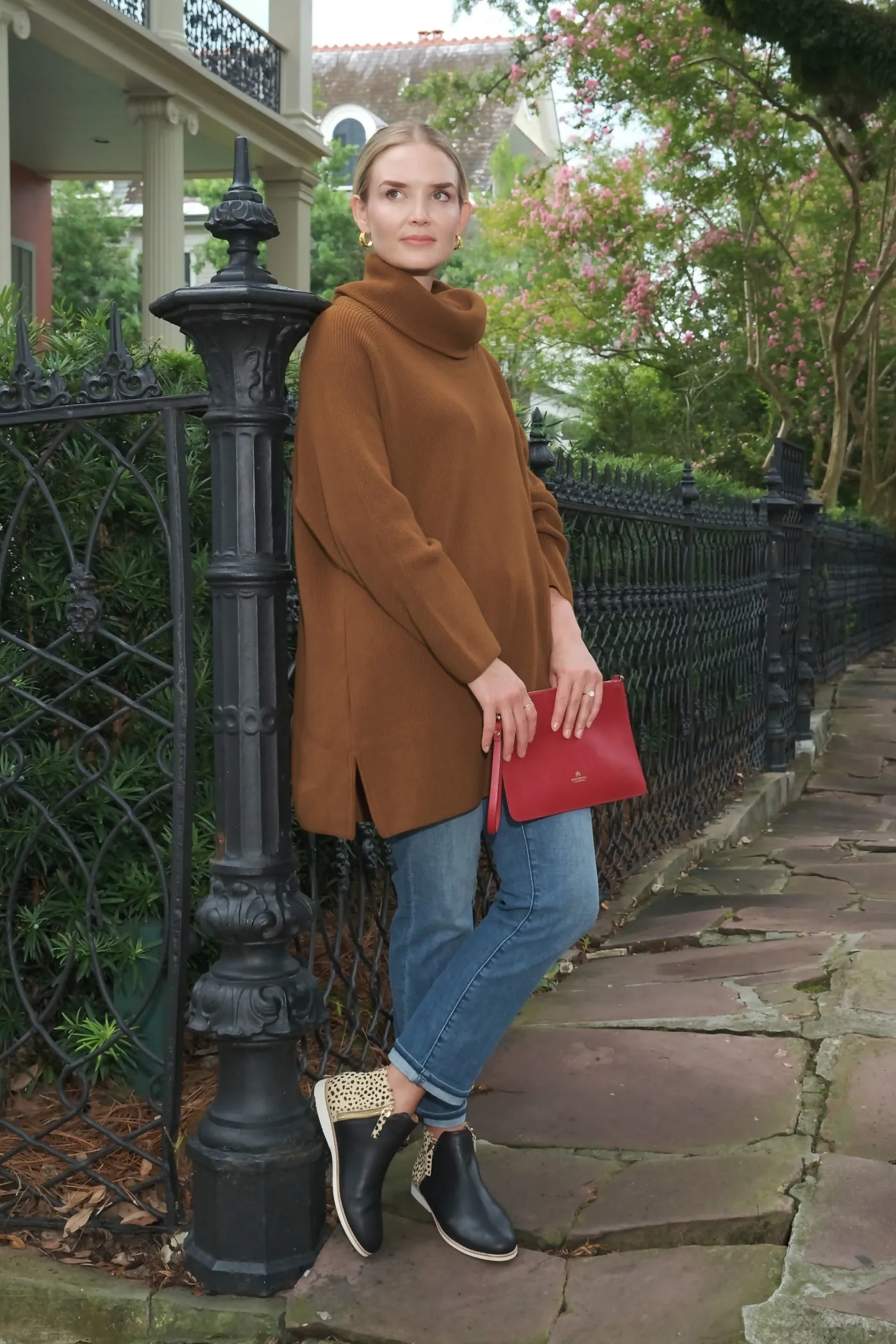 30" Oversized Cowl Neck Sweater Tunic