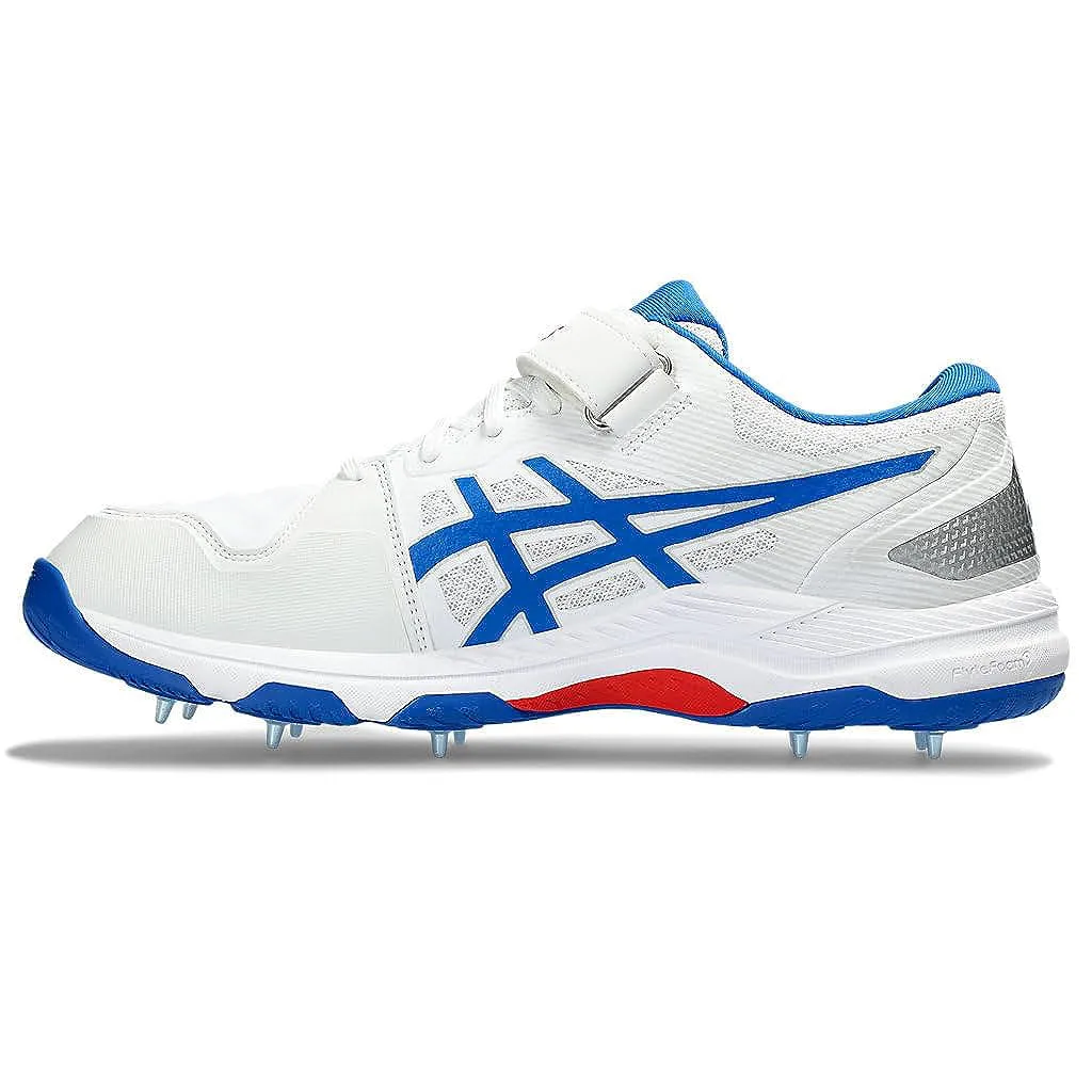 Asics Speed Menace FF Metal Spikes Cricket Shoes - White/Tuna Blue