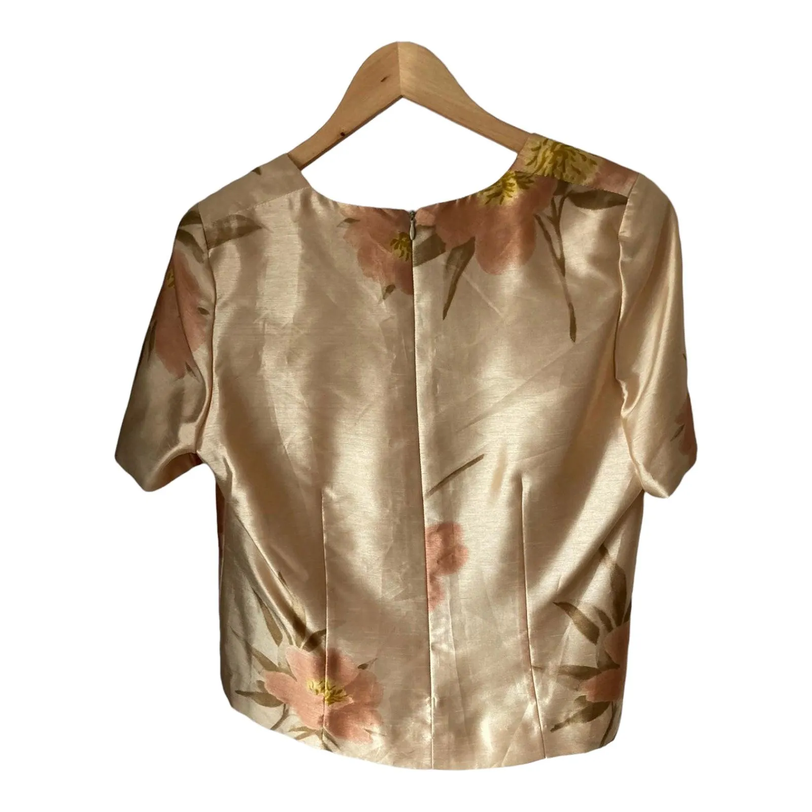 Bacall Gold Floral Top And Jacket Set UK Size 18