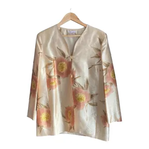 Bacall Gold Floral Top And Jacket Set UK Size 18