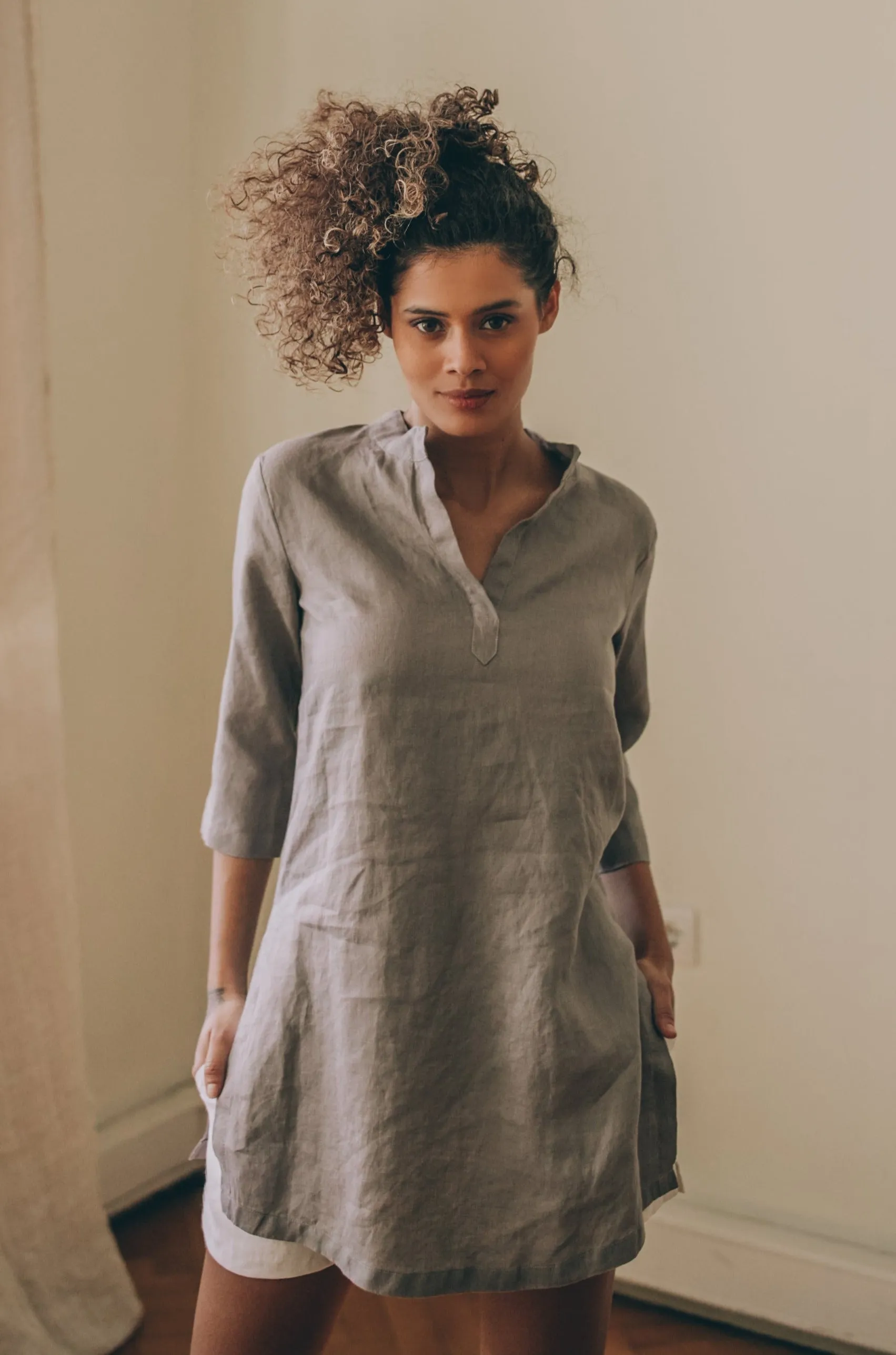 Basic Linen Tunic Shirt