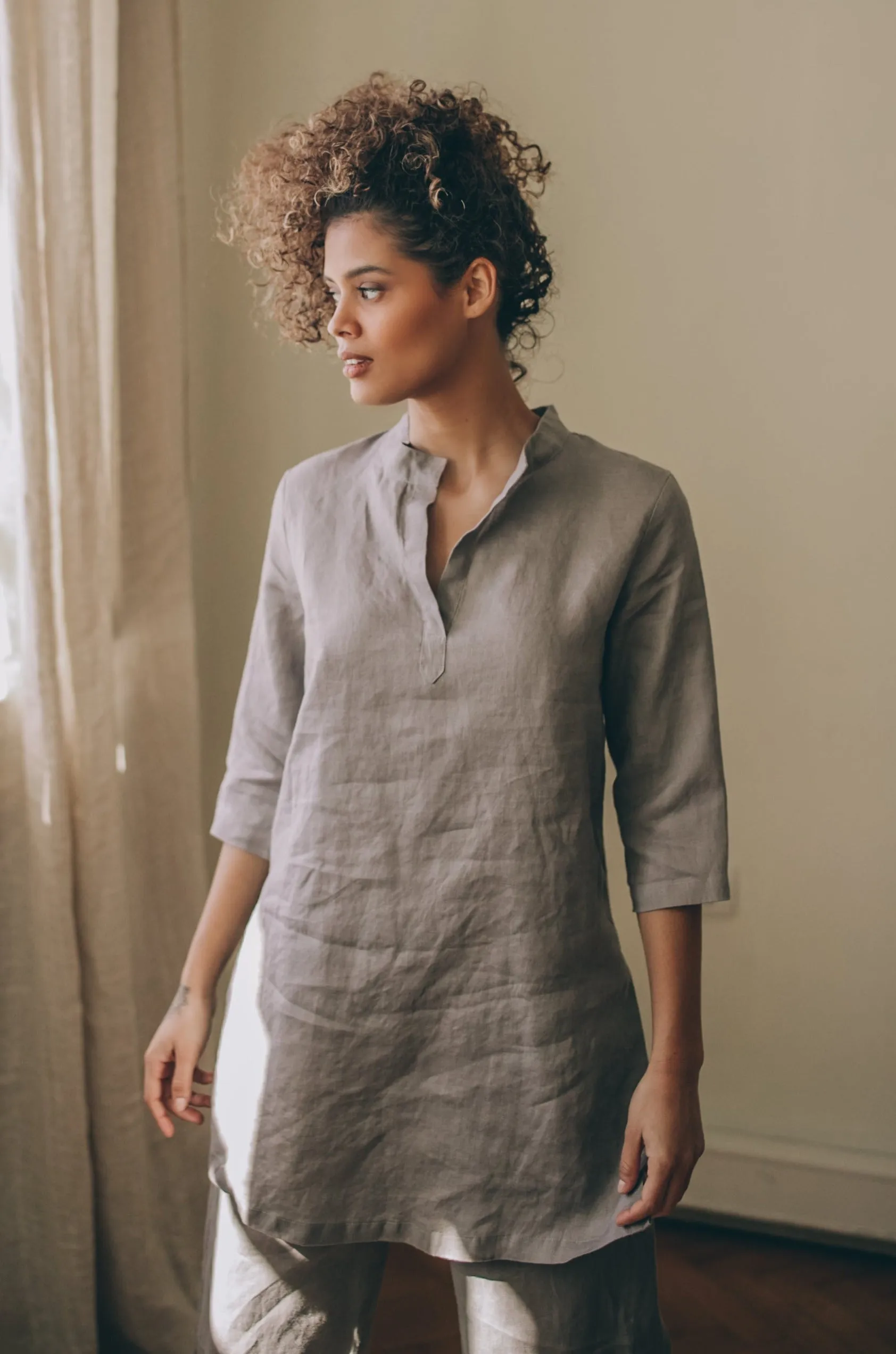 Basic Linen Tunic Shirt