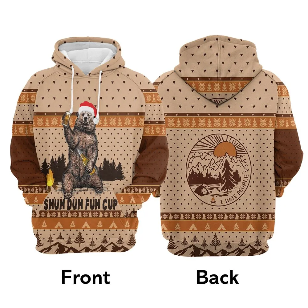 Bear Camping All Over Print 3D Hoodie For Men And Women, Best Gift For Dog lovers, Best Outfit Christmas