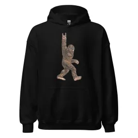 Big Foot Hoodie Sasquash Rock On Blended Ultra Soft Cotton Midweight Unisex Pullover