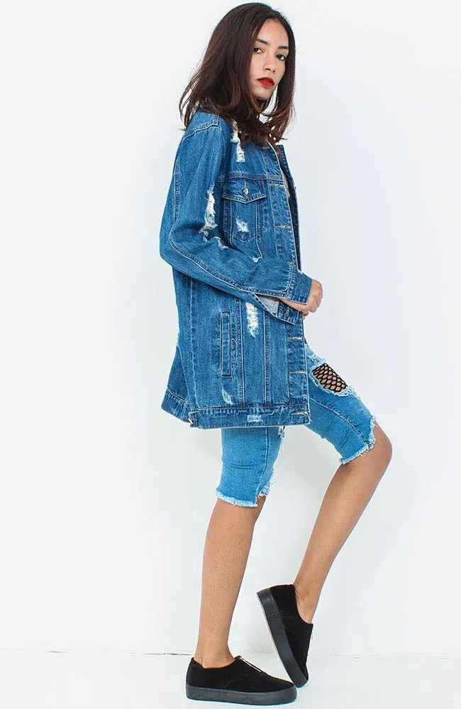 Blue Long Denim Jacket