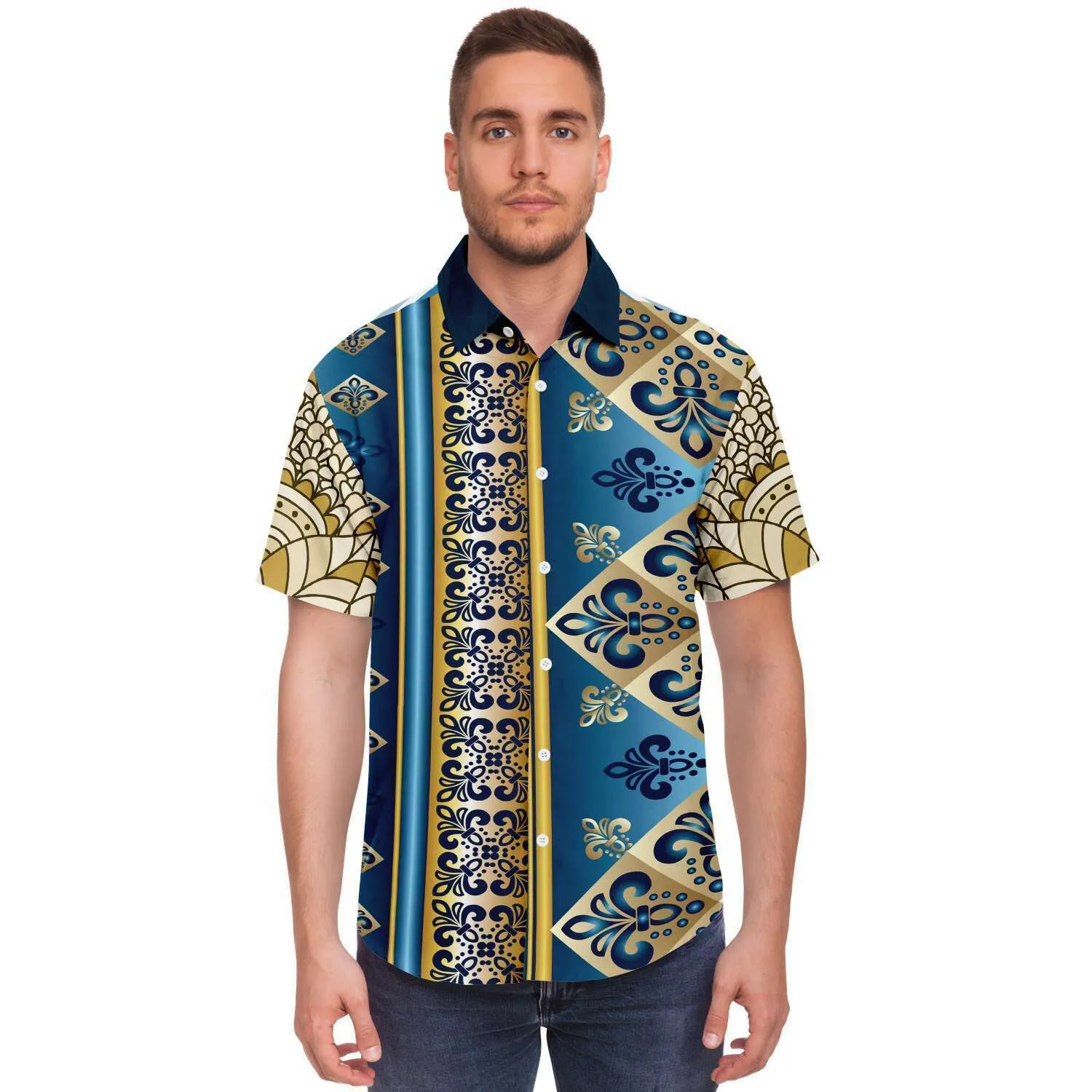 Blue Royale Short Sleeve Button Down Shirt