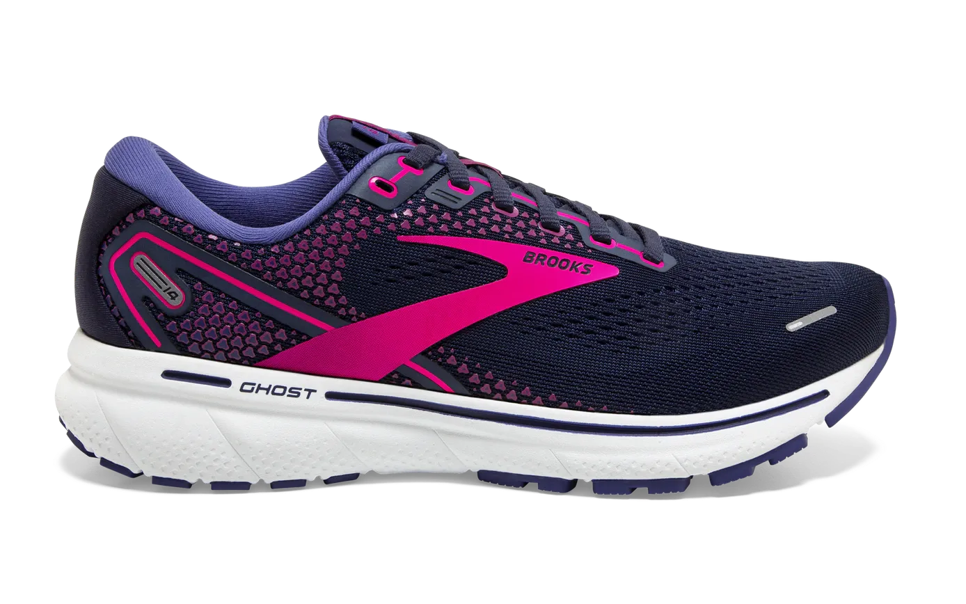 Brooks Ghost 14 Ladies Running Shoe Peacoat/Pink/White