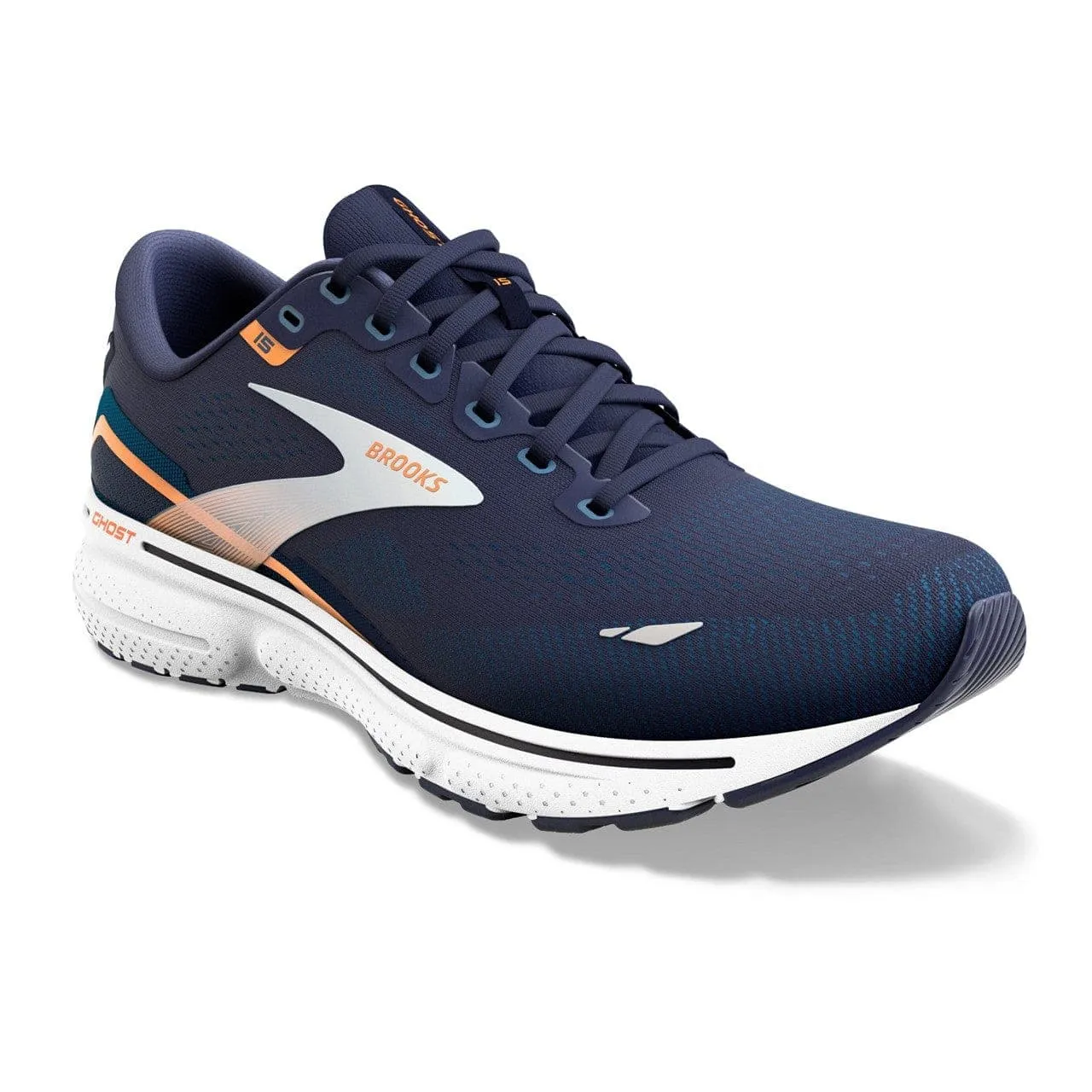 Brooks Ghost 15 (Mens) - Peacoat/Blue/Orange Pop