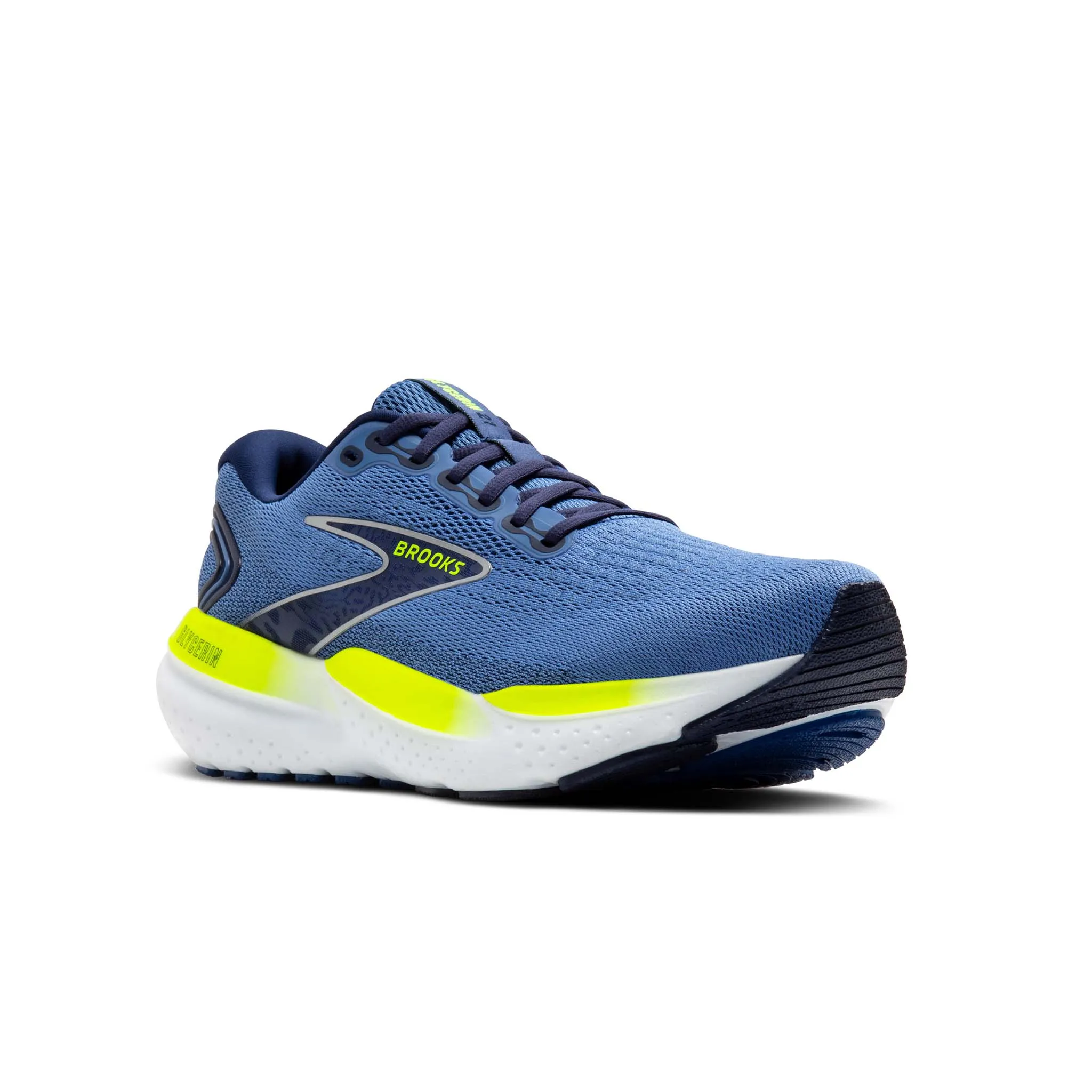 Brooks | Men's Glycerin 21 Running Shoes - Blue/Peacoat/Lemon