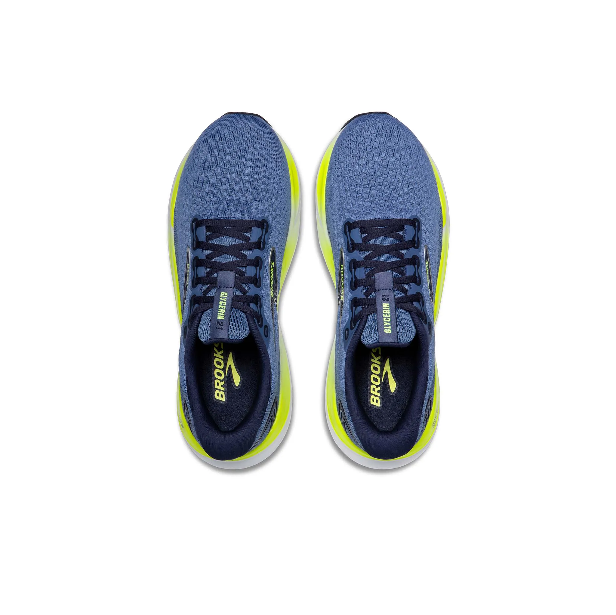 Brooks | Men's Glycerin 21 Running Shoes - Blue/Peacoat/Lemon