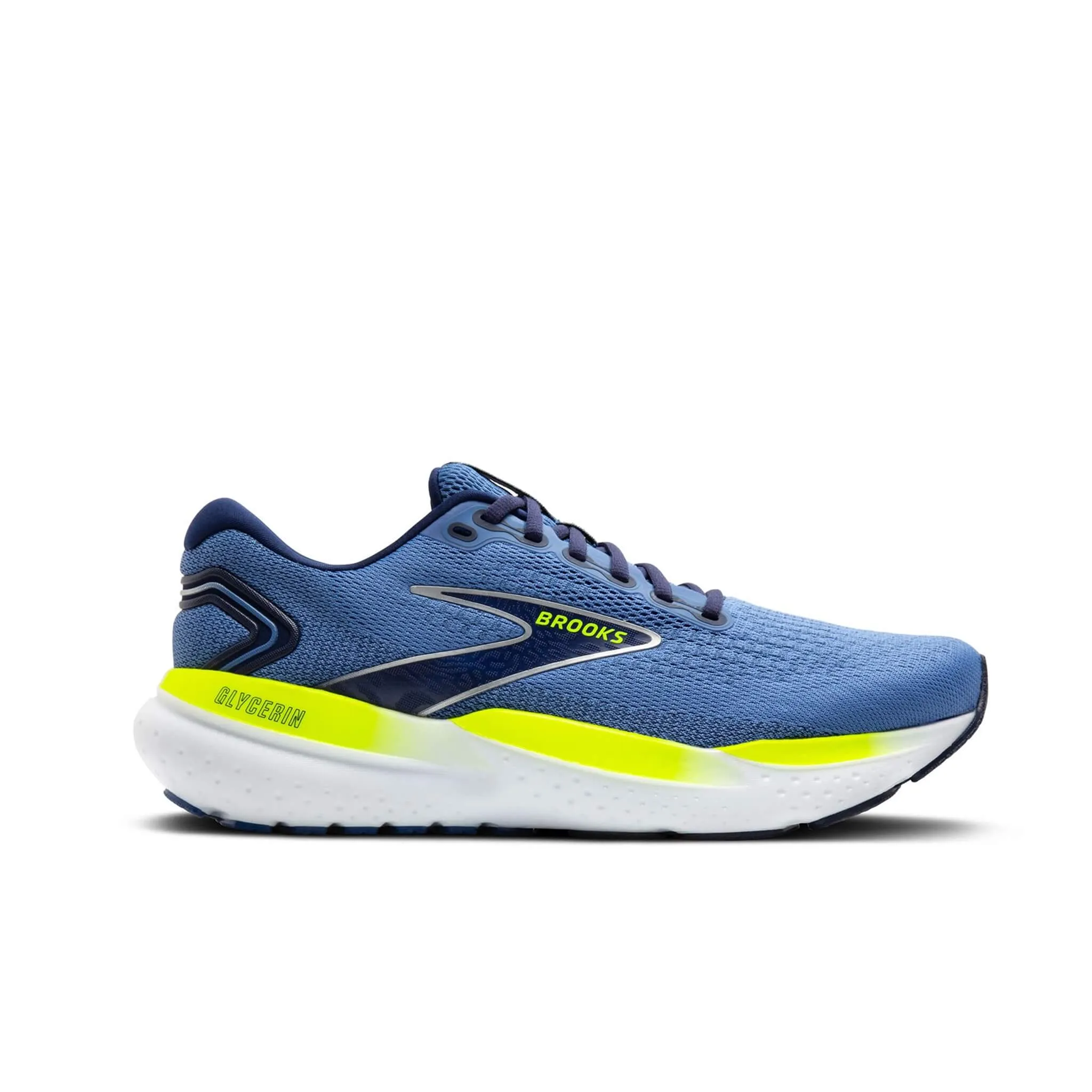 Brooks | Men's Glycerin 21 Running Shoes - Blue/Peacoat/Lemon