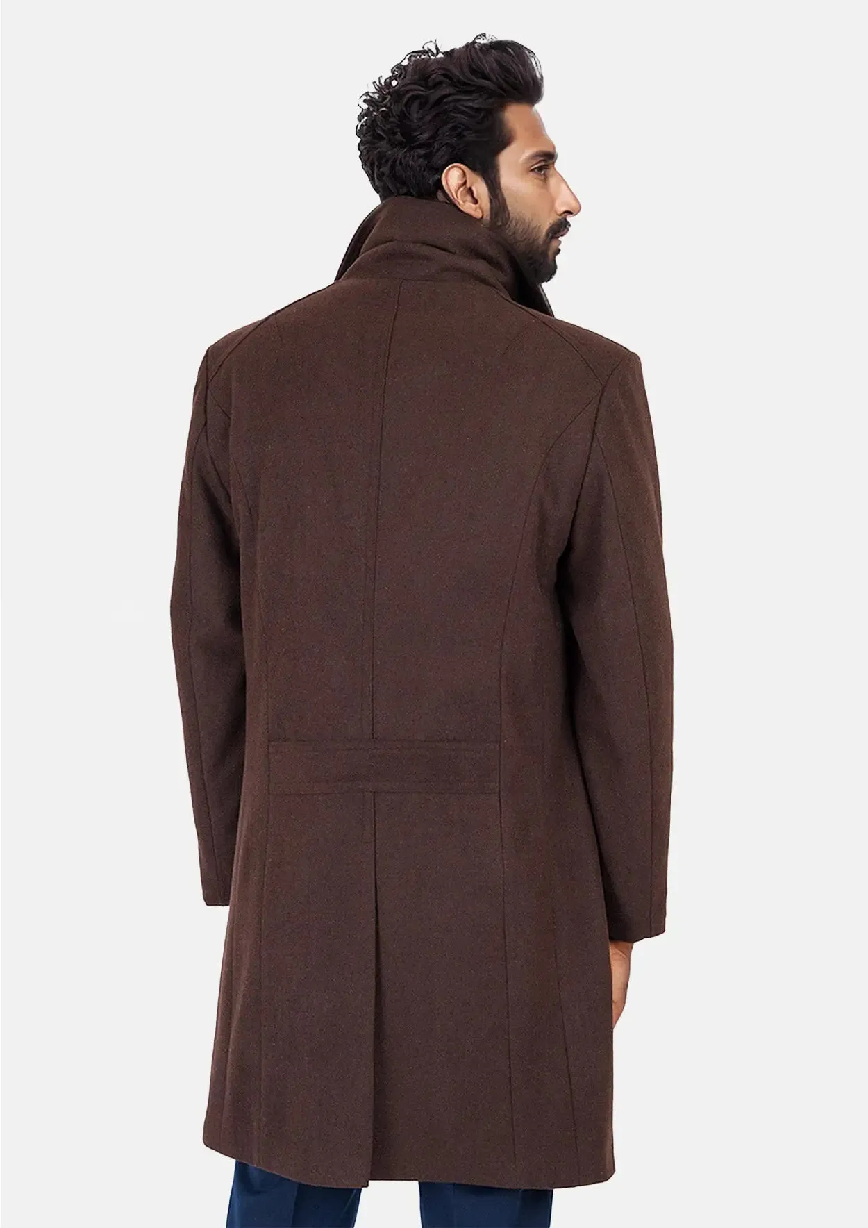 Brown Wool Signature Peacoat