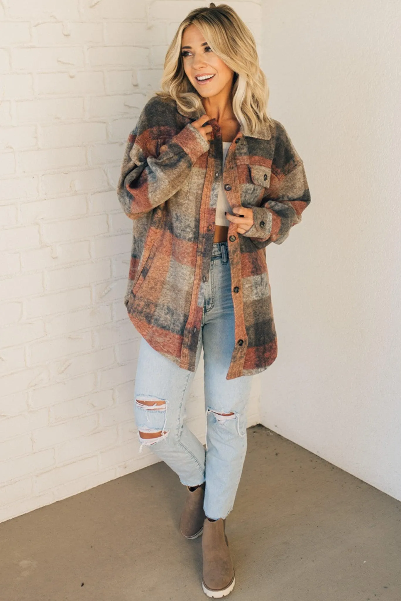 Brushed Plaid Classic Shacket