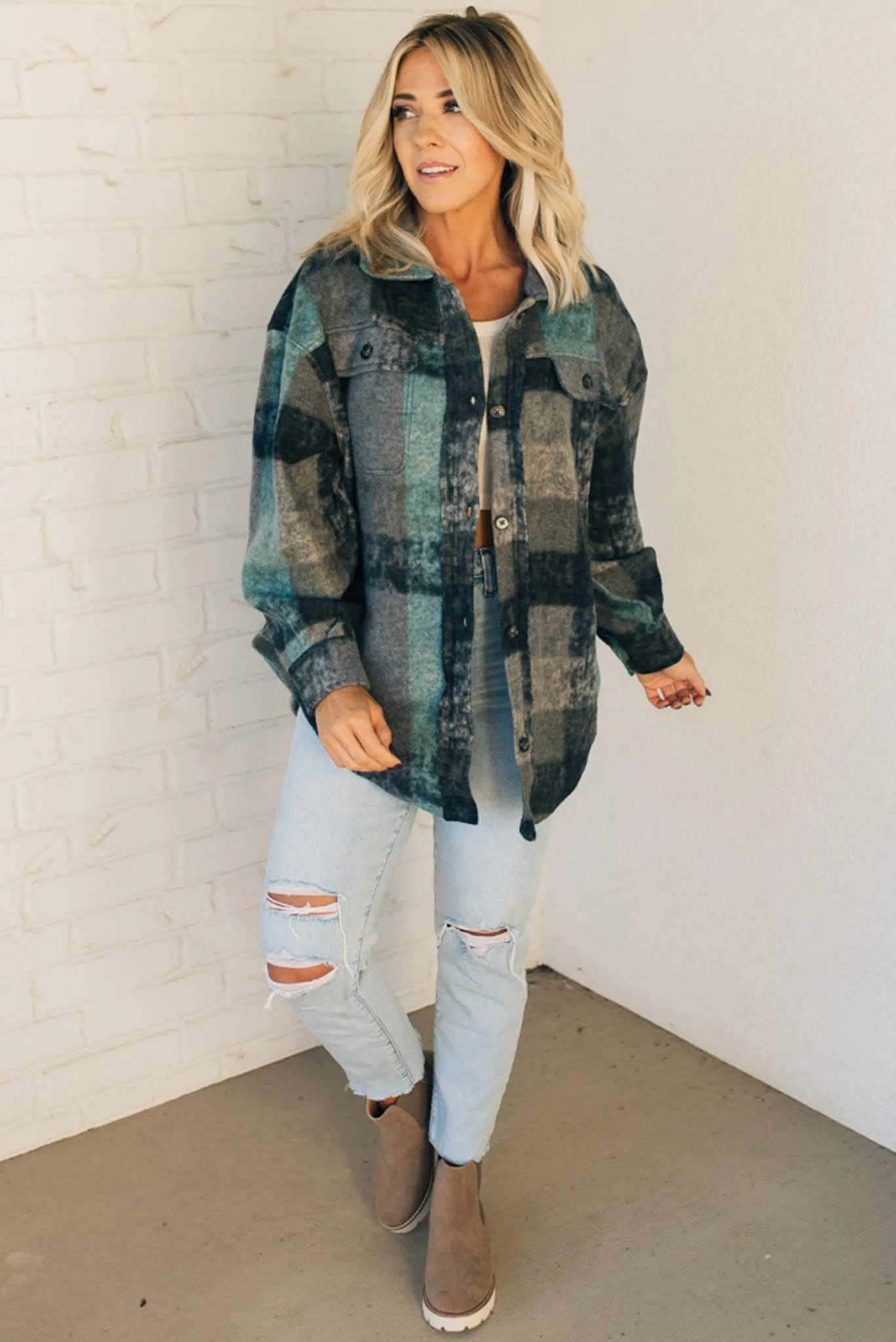 Brushed Plaid Classic Shacket