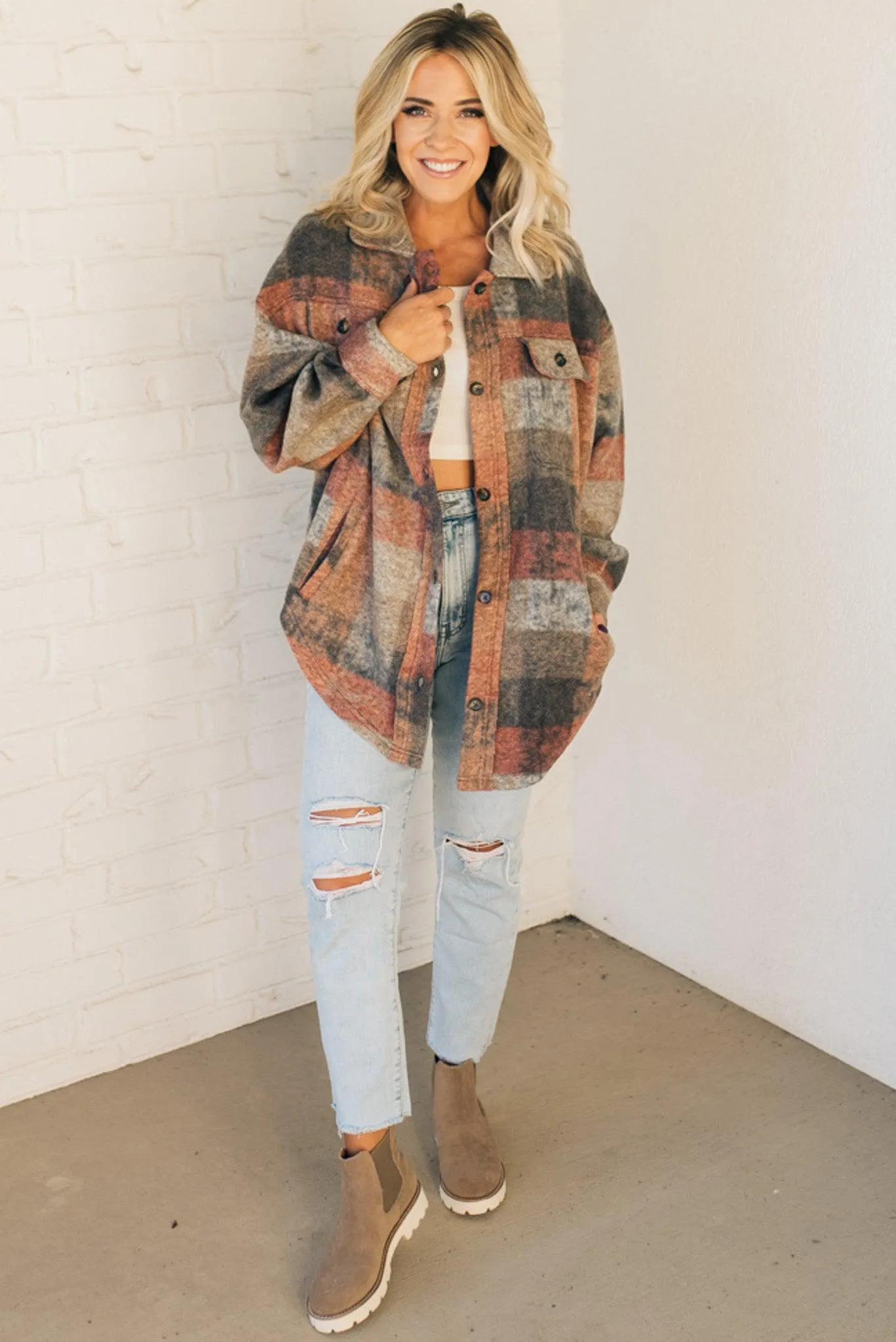 Brushed Plaid Classic Shacket