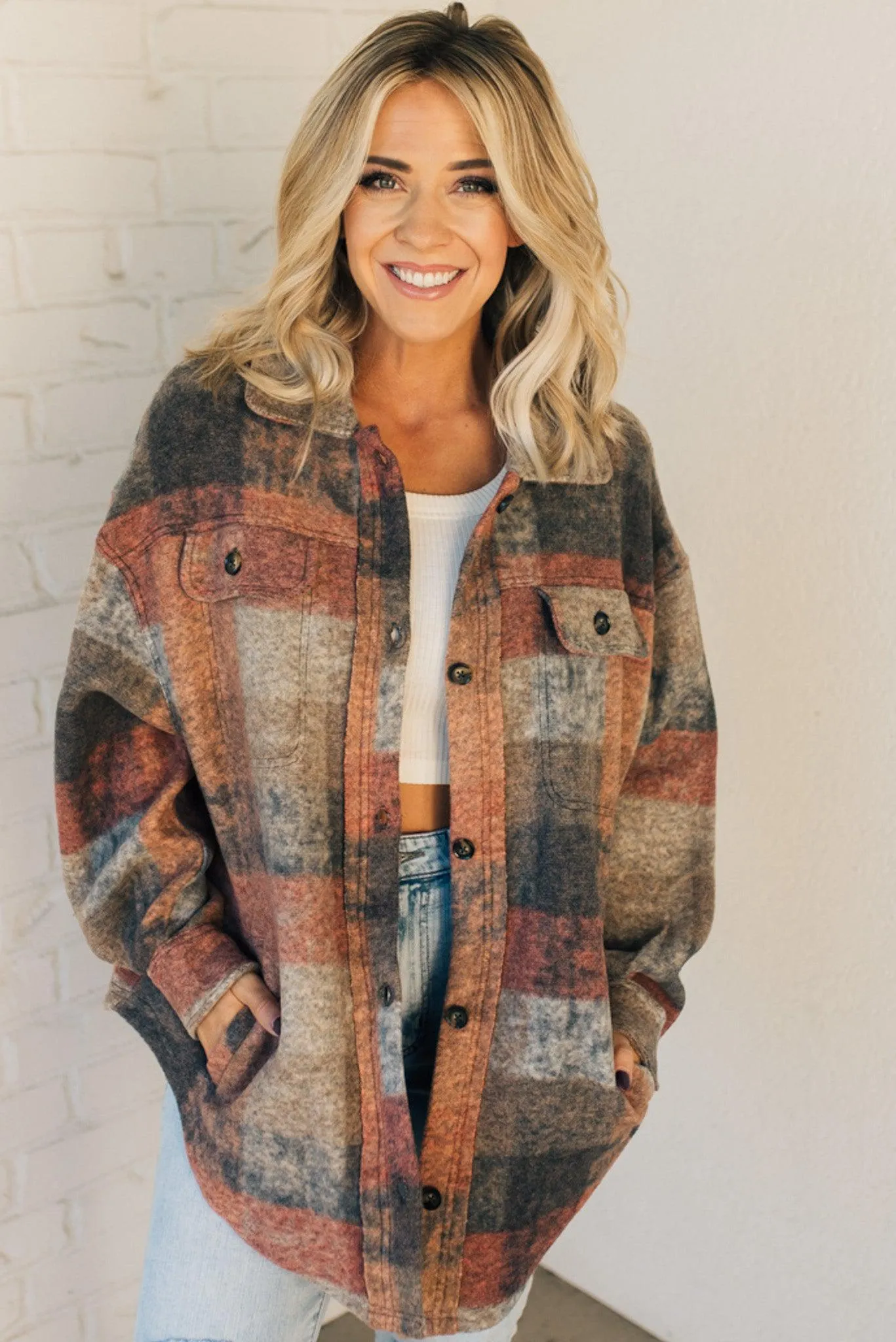 Brushed Plaid Classic Shacket