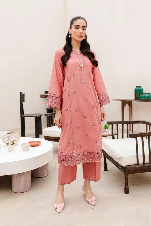 CANDID PEACH 2PC - EMBROIDERED LAWN DRESS