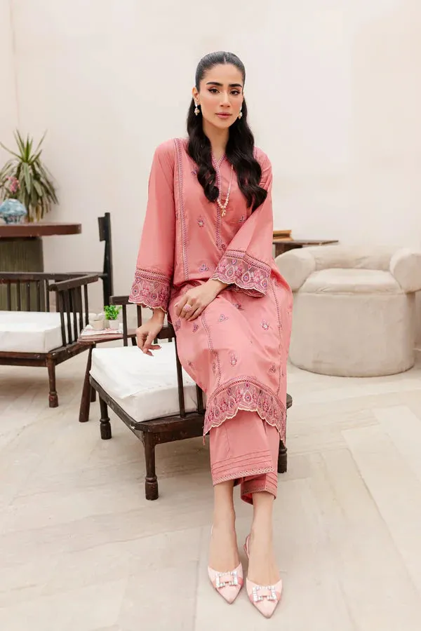 CANDID PEACH 2PC - EMBROIDERED LAWN DRESS