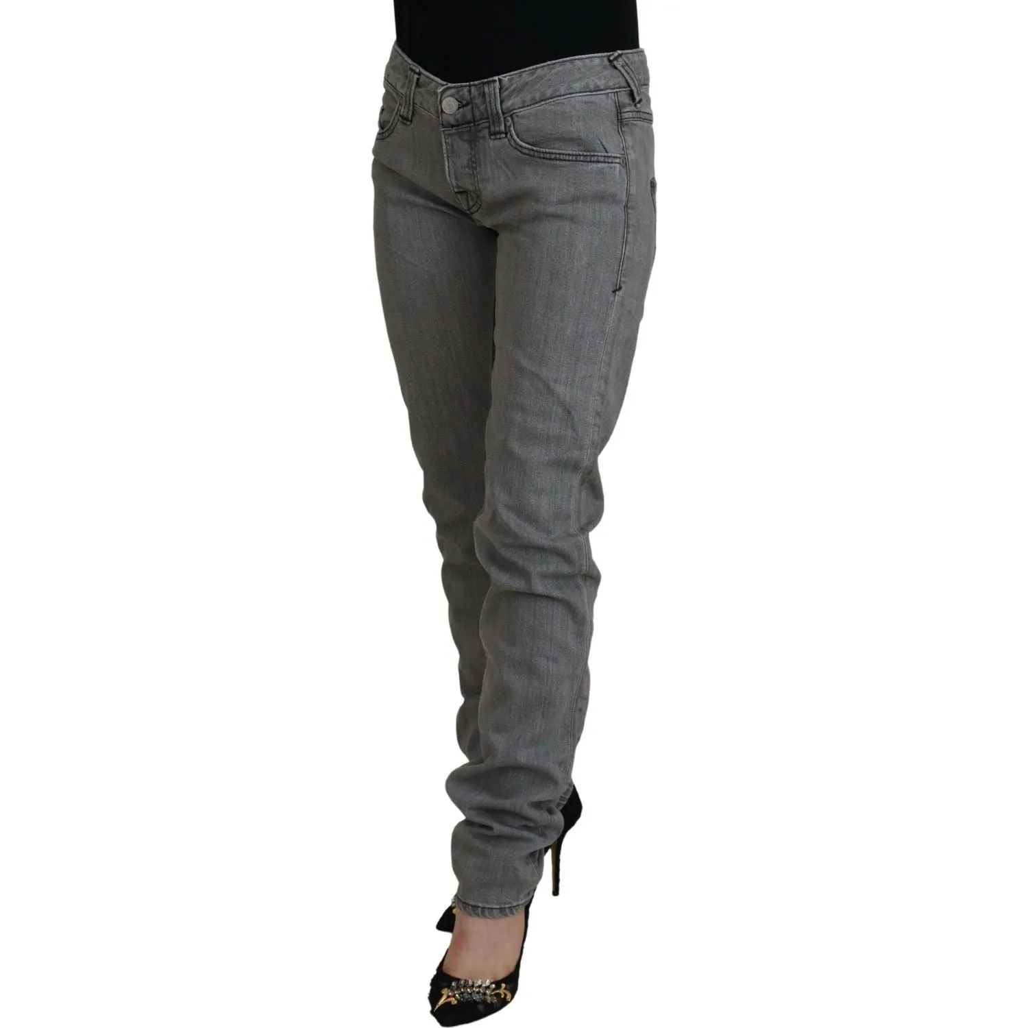 Care Label Chic Low Waist Skinny Gray Jeans