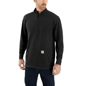 'Carhartt' Men's Heavyweight Half-Zip Thermal T-Shirt - Black