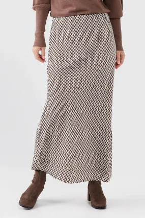 Carrington Skirt in Chocolate Houndstooth