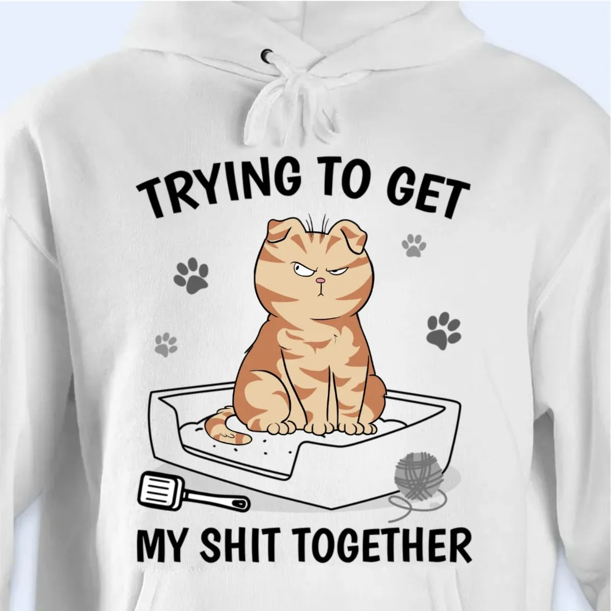 Cat Lovers - Trying To Get My Poop Together Funny Cat - Personalized Unisex T-shirt, Hoodie, Sweatshirt (TB)