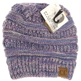 C.C. Beanie Multi Tone Slouchy Beanie Tail- Purple Mix