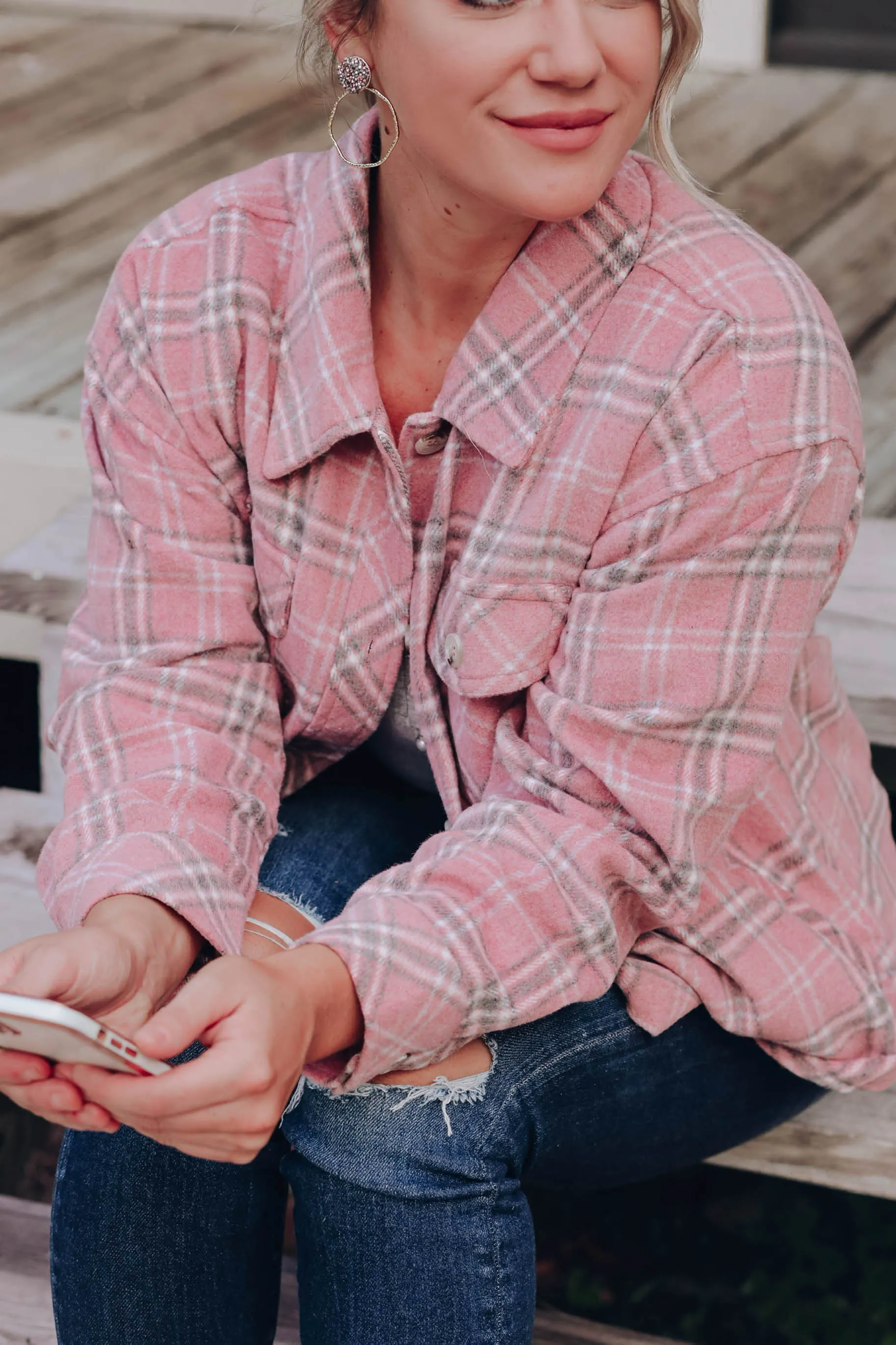 Color Me Pink Plaid Shacket