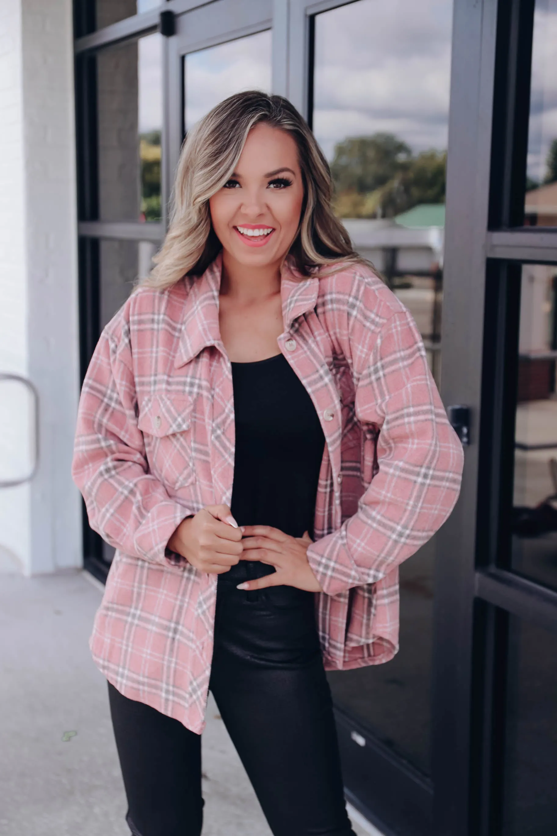 Color Me Pink Plaid Shacket