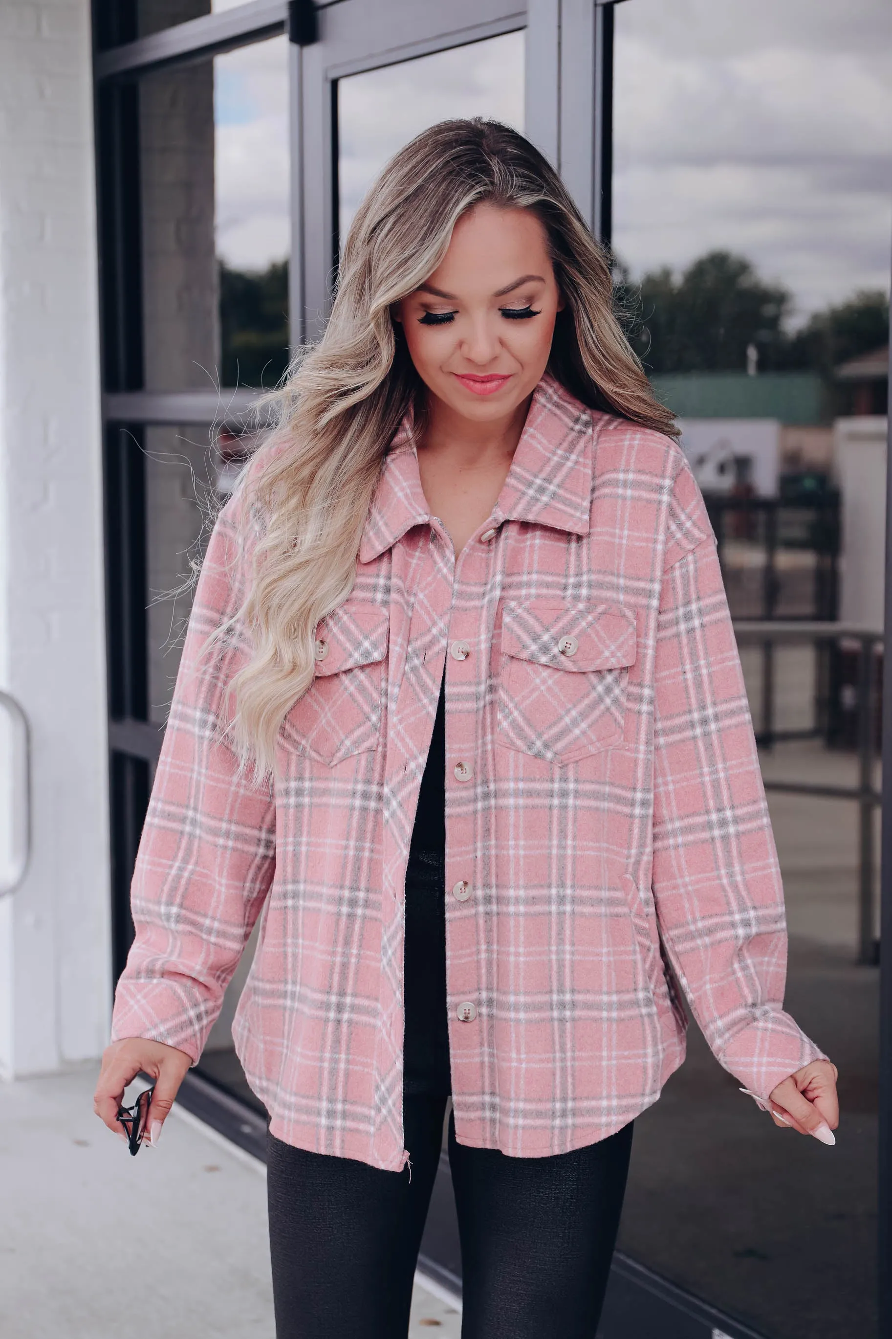 Color Me Pink Plaid Shacket