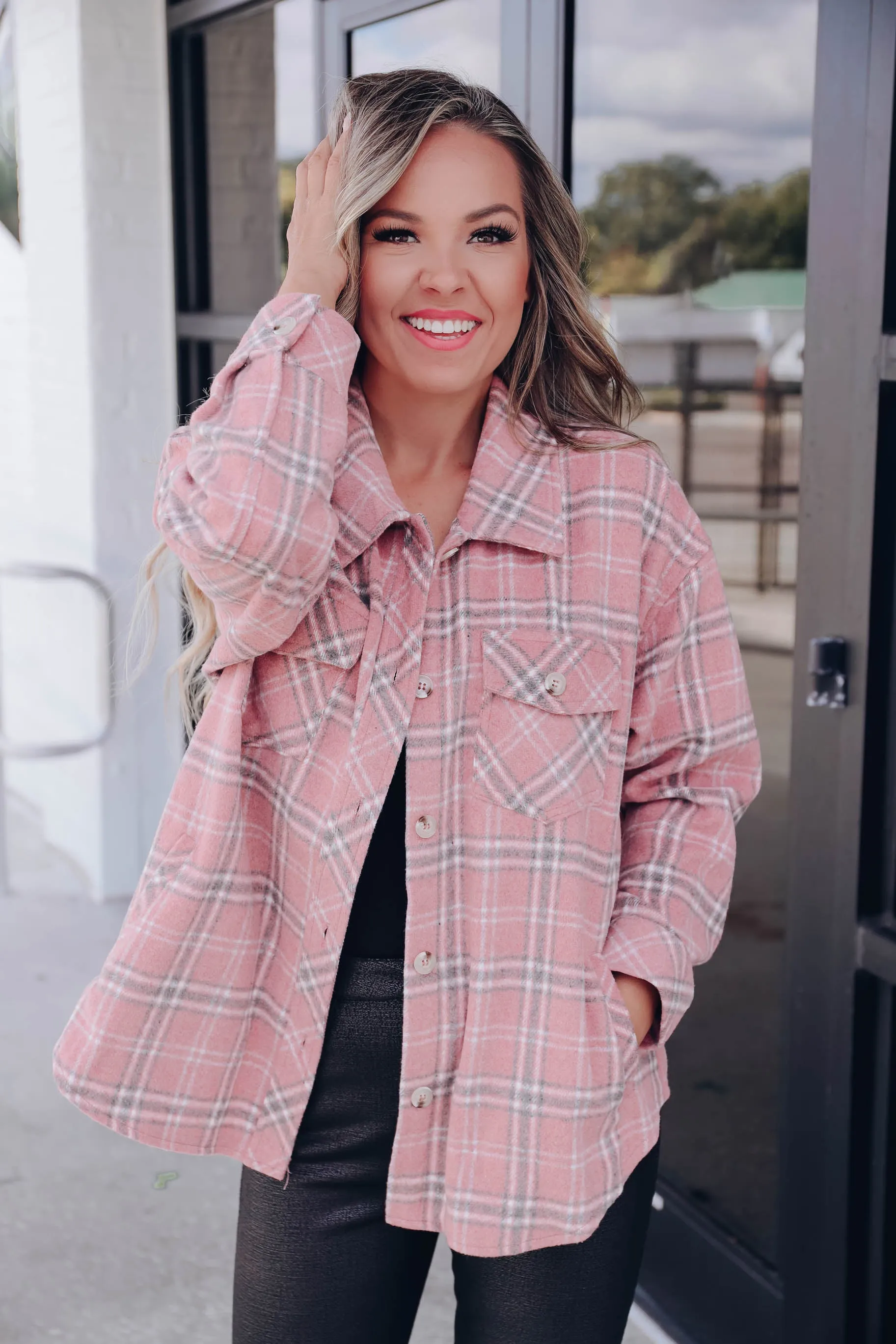 Color Me Pink Plaid Shacket