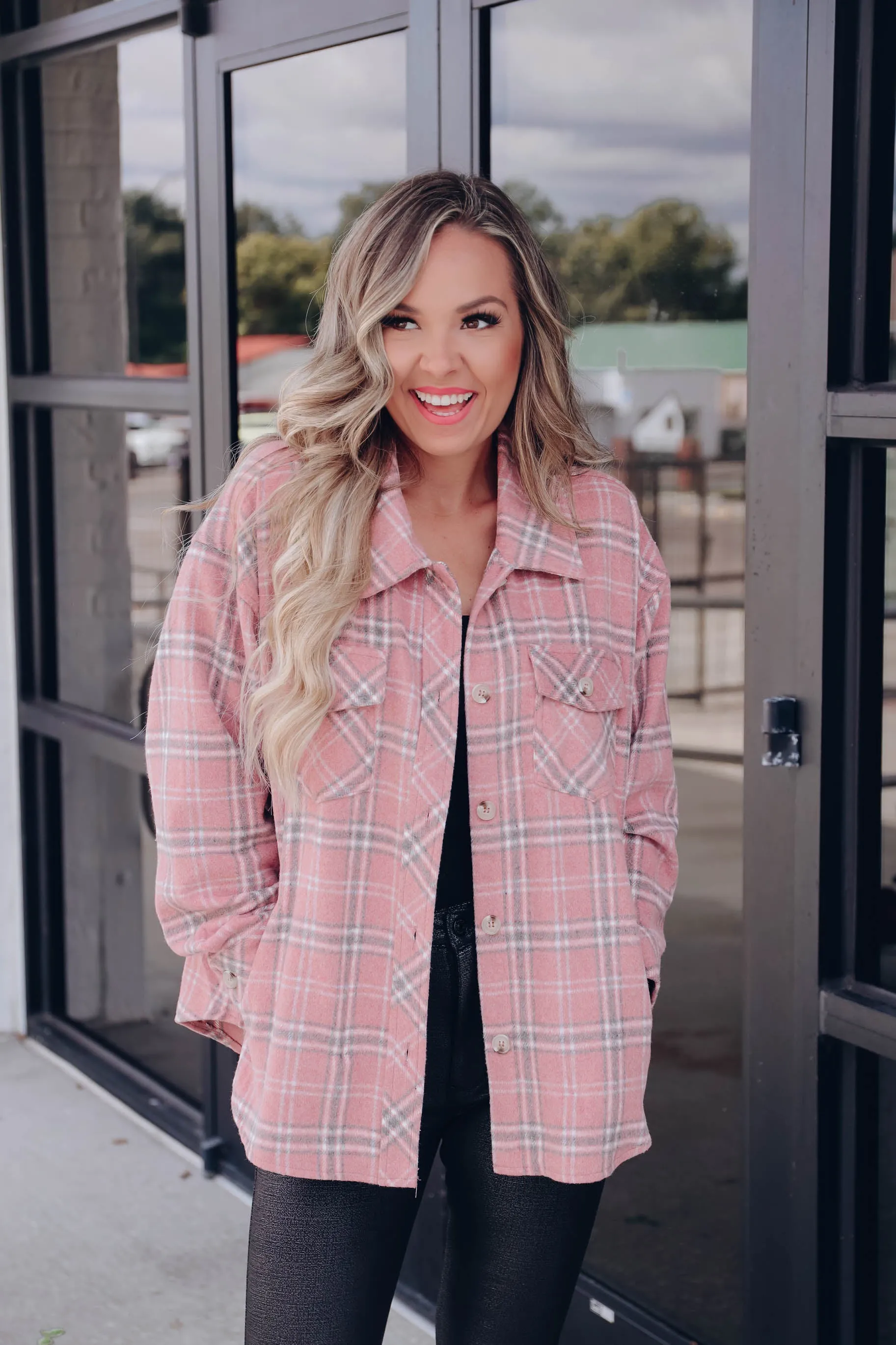 Color Me Pink Plaid Shacket