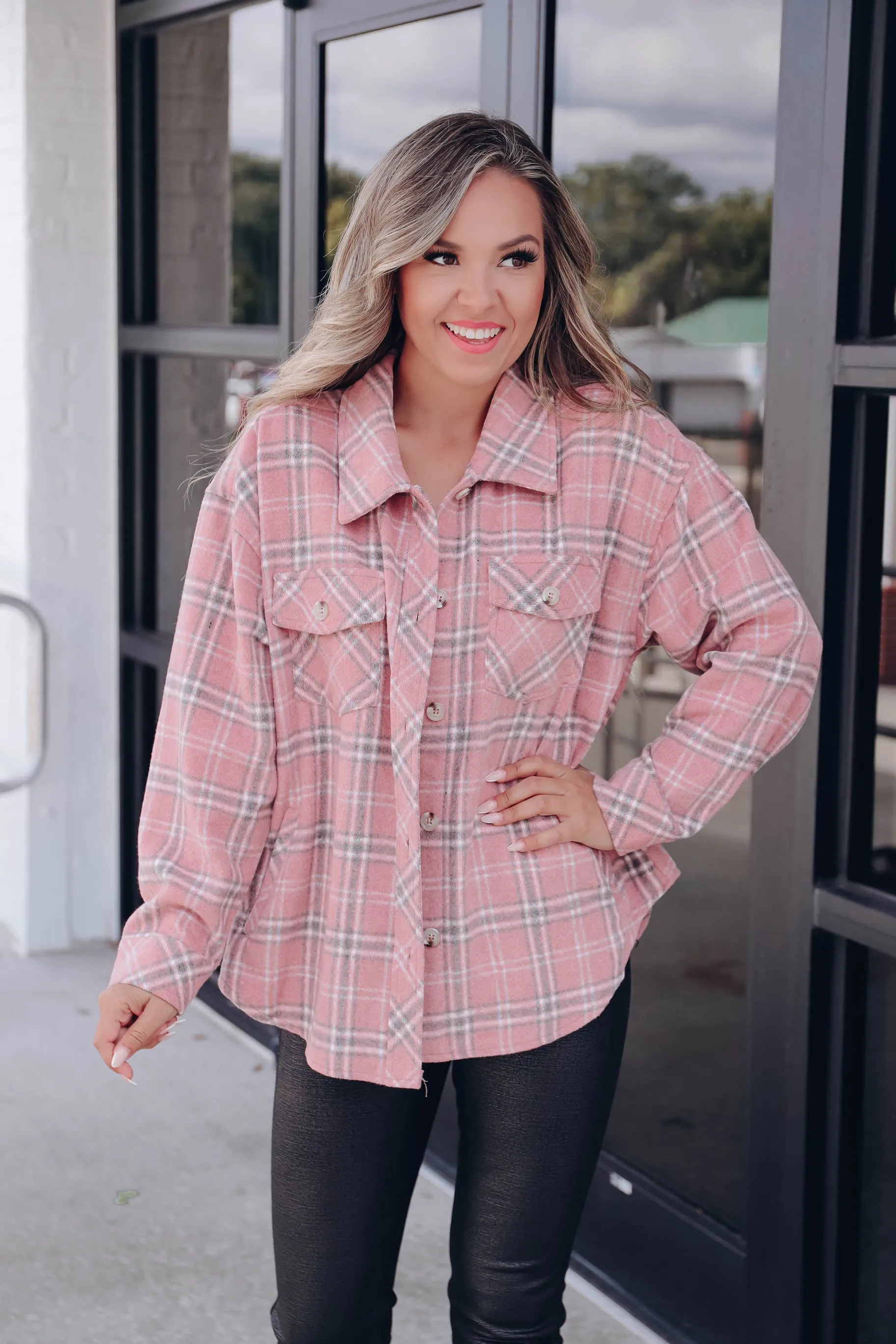 Color Me Pink Plaid Shacket