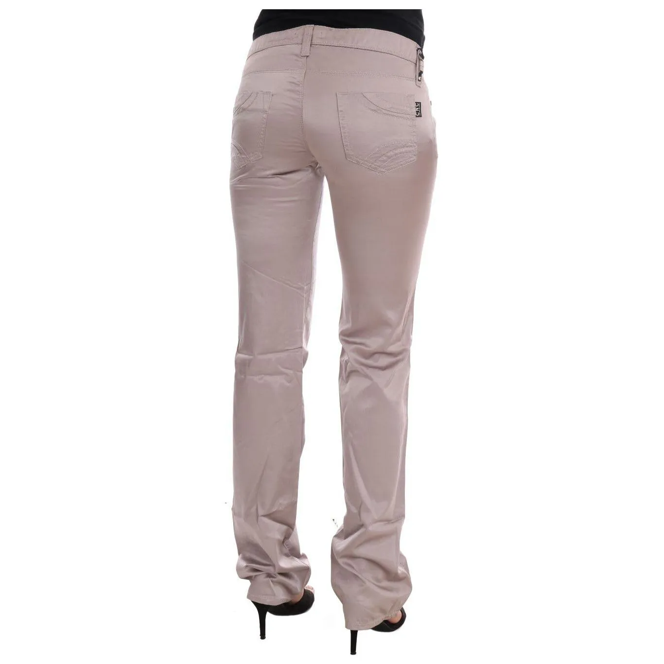 Costume National Chic Beige Slim Fit Designer Jeans