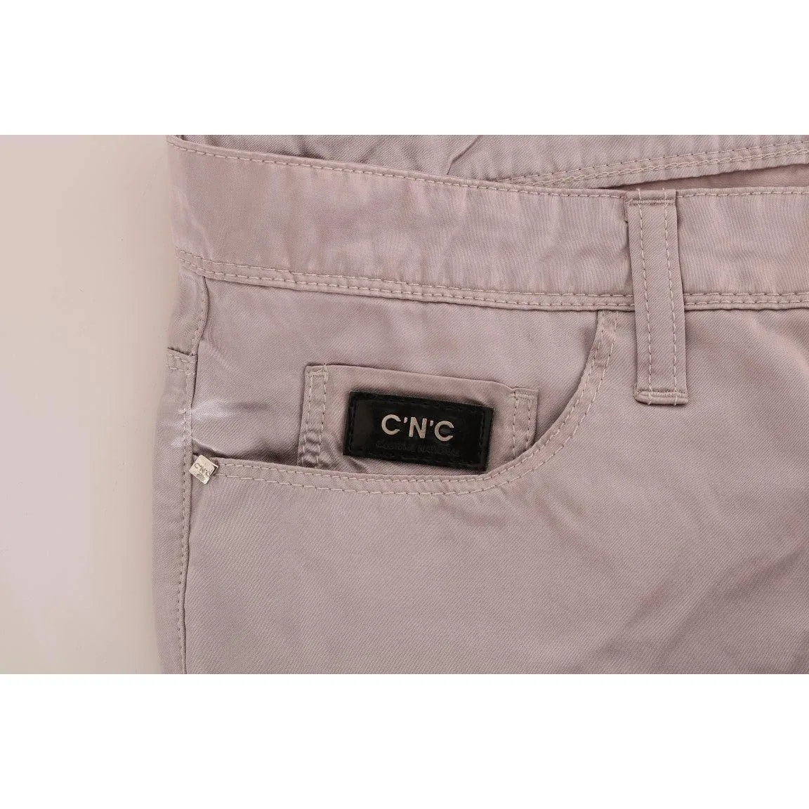 Costume National Chic Beige Slim Fit Designer Jeans