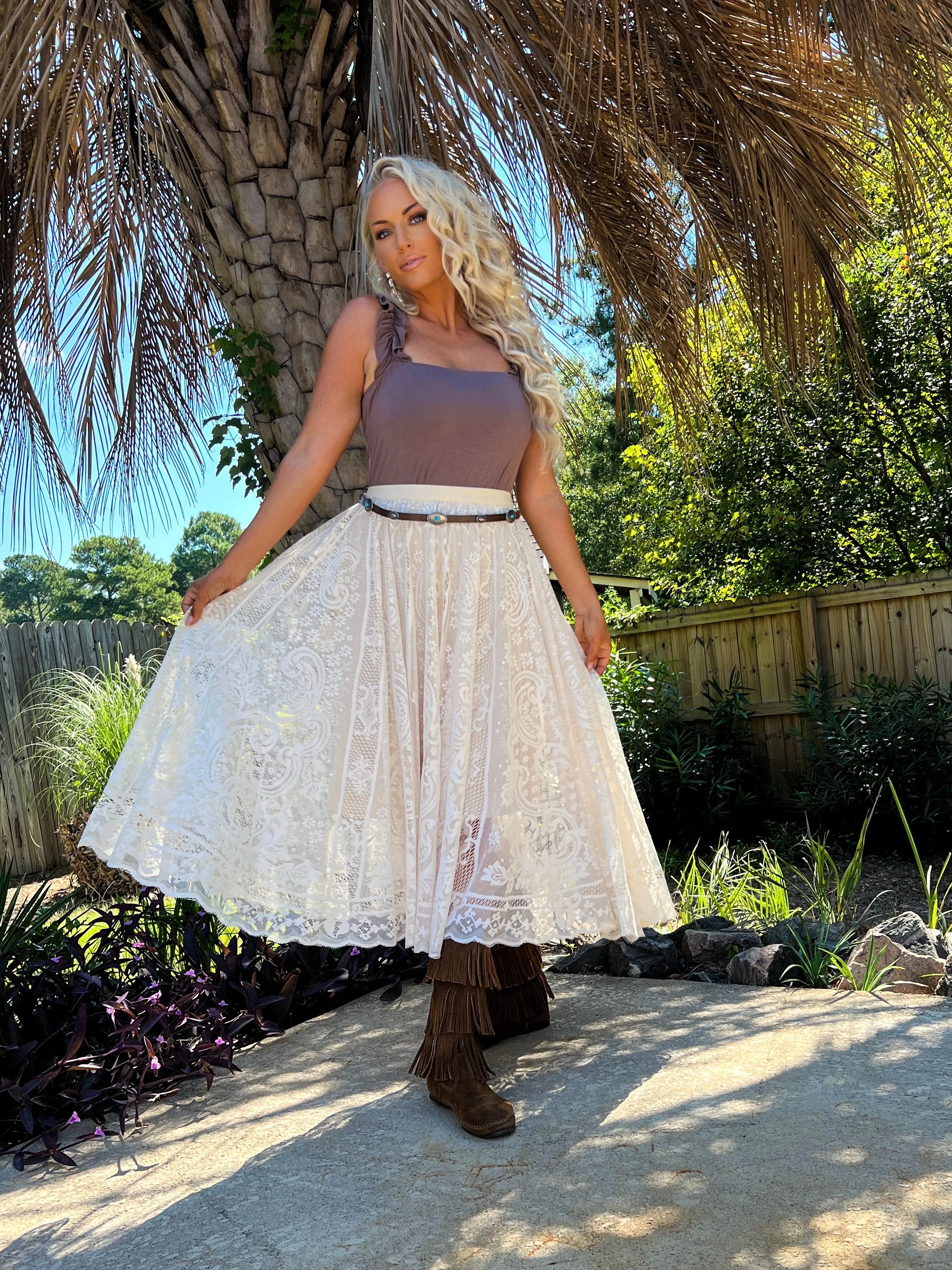 Cotton & Lace Skirt