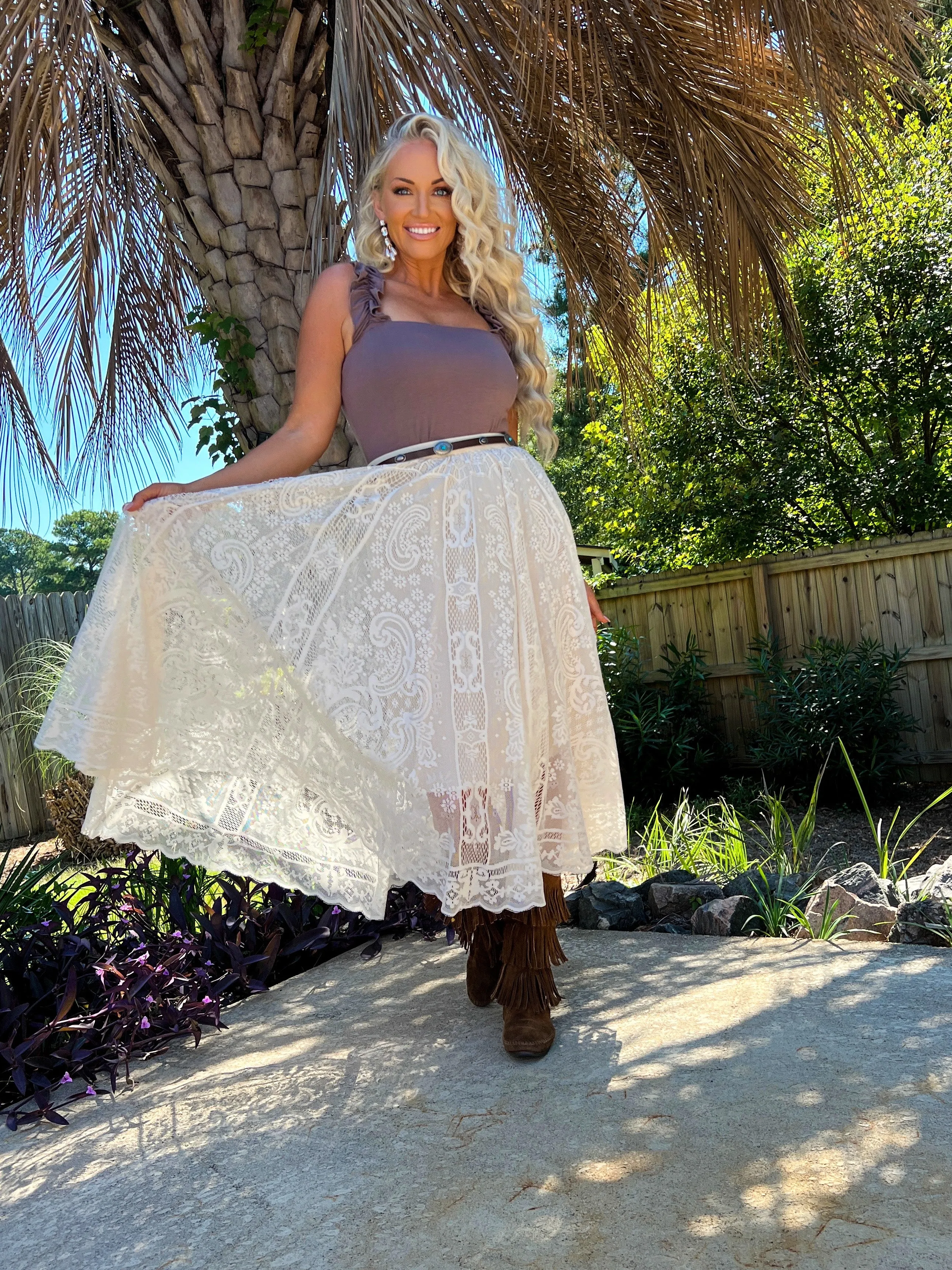 Cotton & Lace Skirt