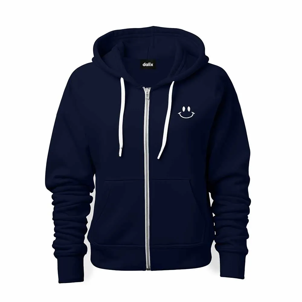 Dalix Smile Face Zip Hoodie