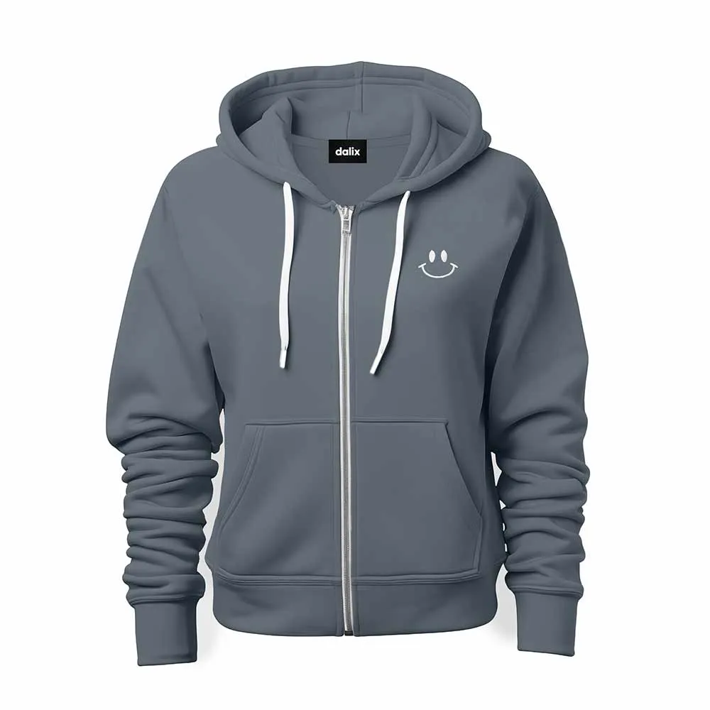 Dalix Smile Face Zip Hoodie