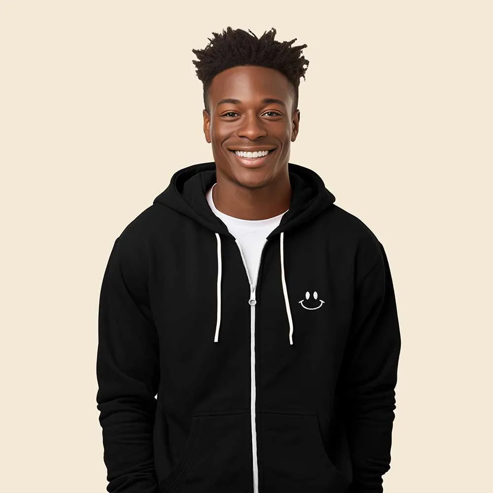 Dalix Smile Face Zip Hoodie