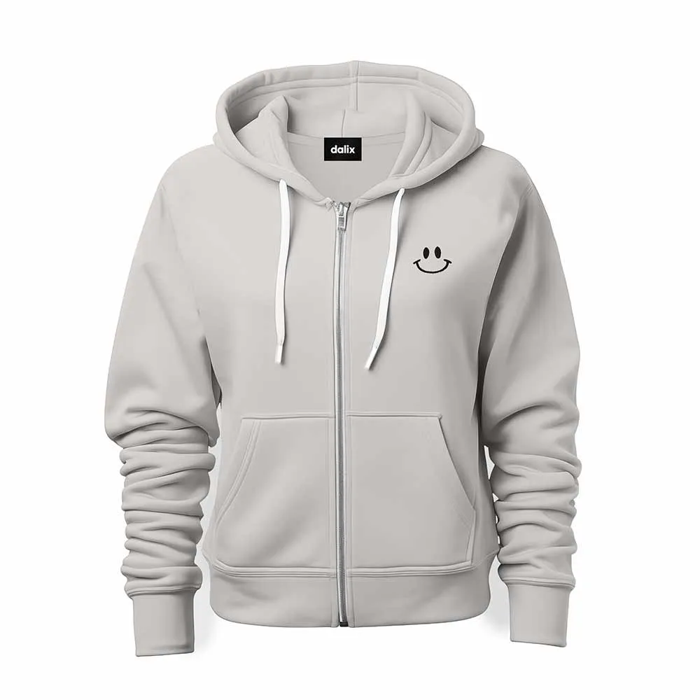 Dalix Smile Face Zip Hoodie