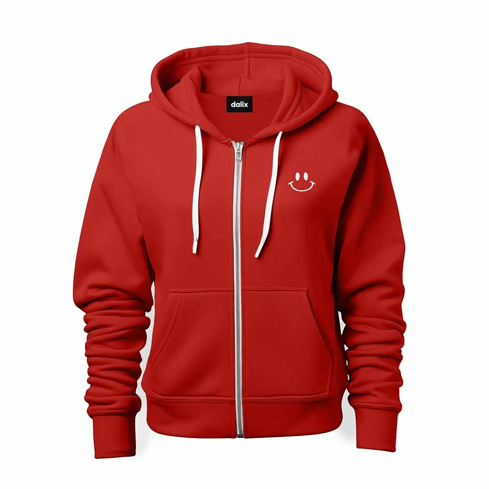 Dalix Smile Face Zip Hoodie