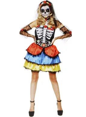 Day Of The Dead Senorita Plus Size Womens Sugar Skull Costume