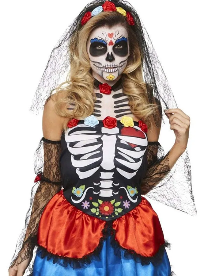 Day Of The Dead Senorita Plus Size Womens Sugar Skull Costume