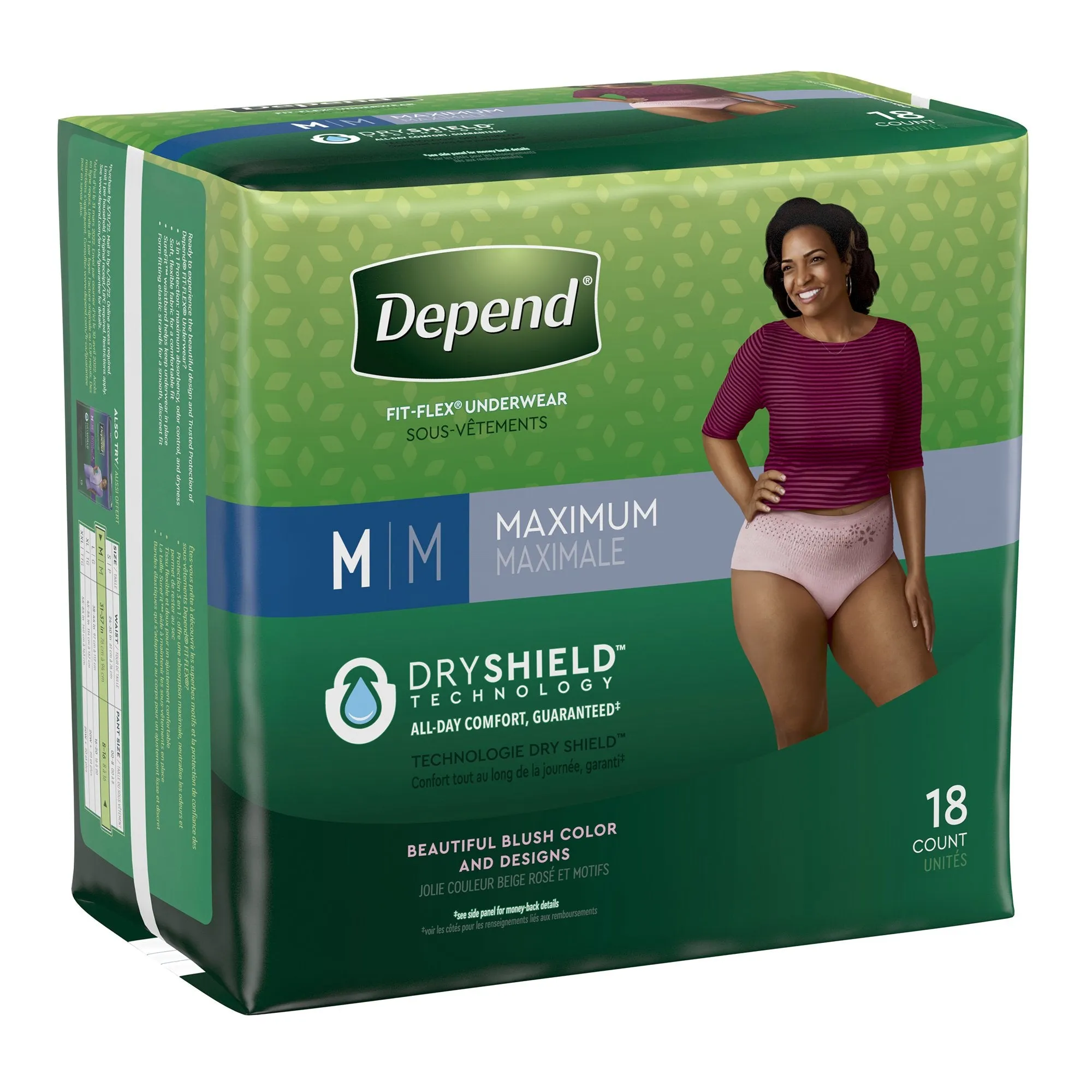 Depend® FIT-FLEX® Womens Absorbent Underwear, Medium, Tan